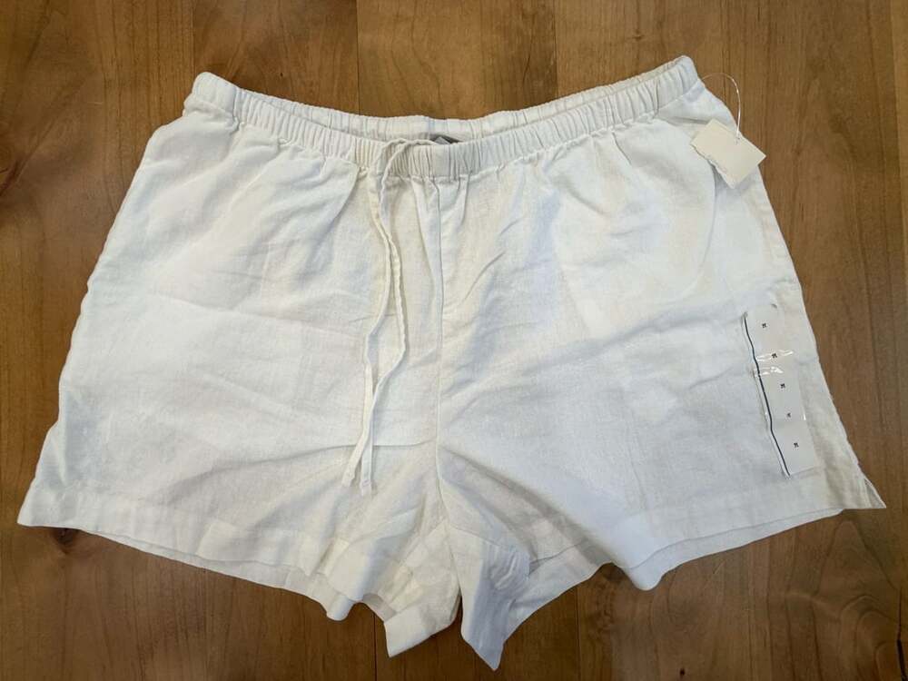 A New Day Linen Pull-On Shorts Size M White
